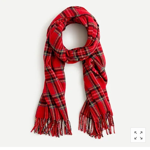 J. Crew Accessories - J Crew Tartan Scarf, Red Black Multi, NWT